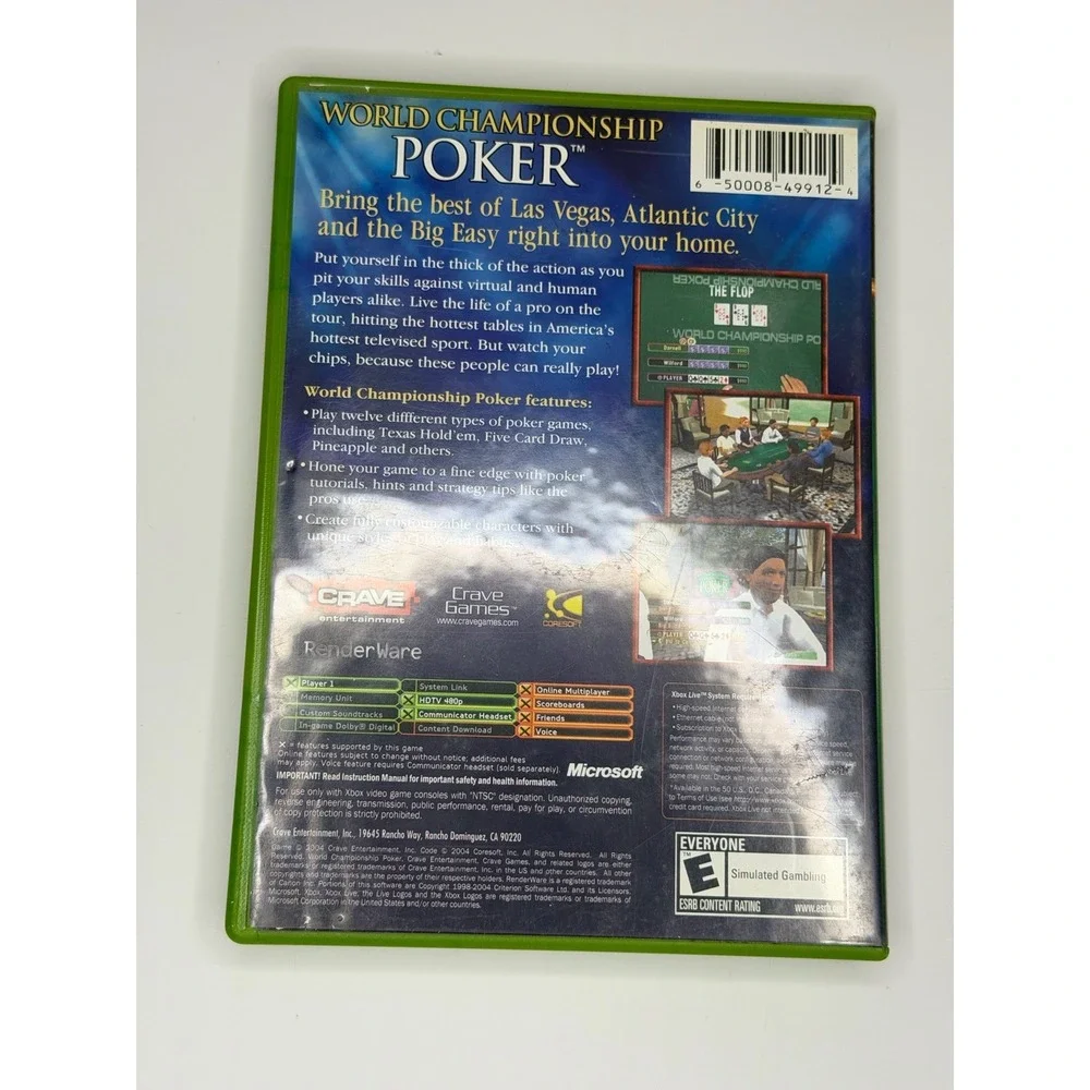 World Championship Poker - Microsoft Xbox - Complete CIB